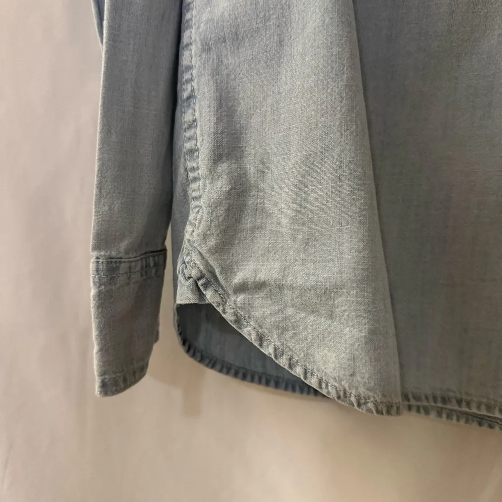 J. CREW California Casual Button Placket Chambray Shirt Size XS